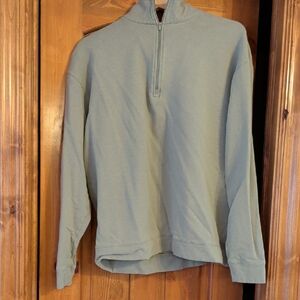 Men's Sage Green Zip-Up Sweater